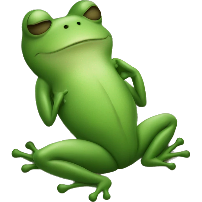 Frog sleeping in bed emoji