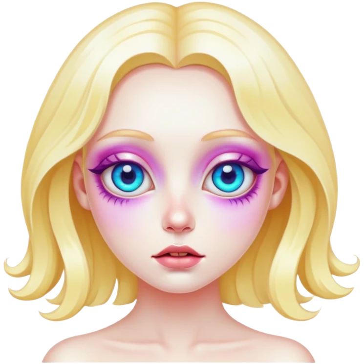 Psychedelic girl with large glistening eyes, ultra realistic details emoji