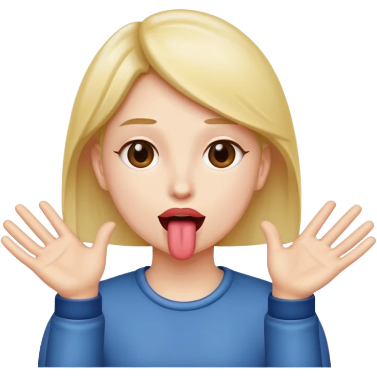 Tongue out with hands to the side emoji