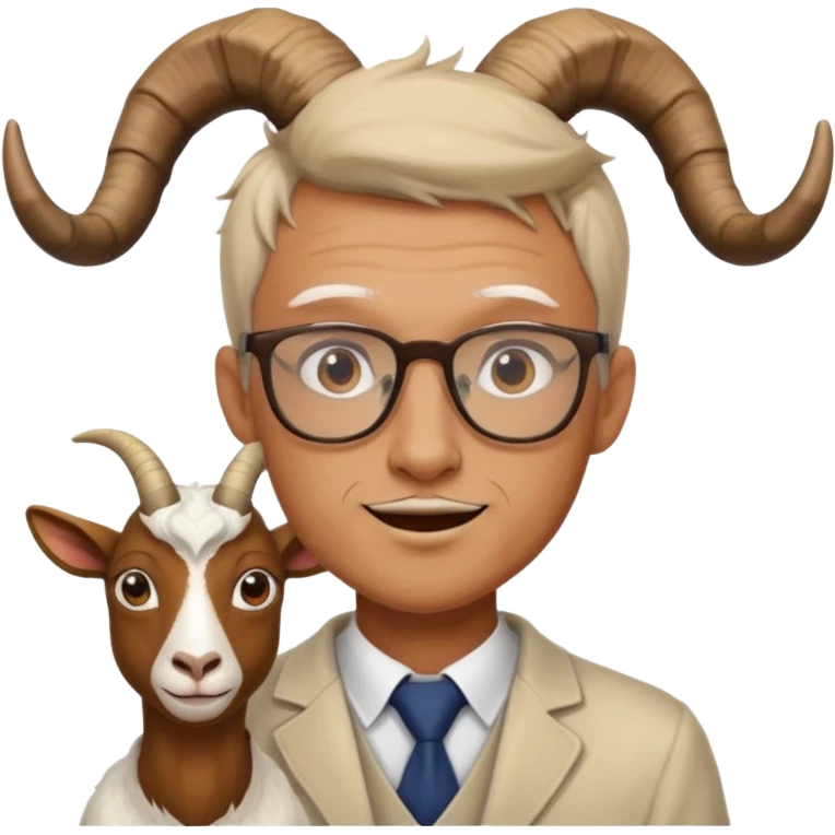 man with goat horn and eyeglasses emoji