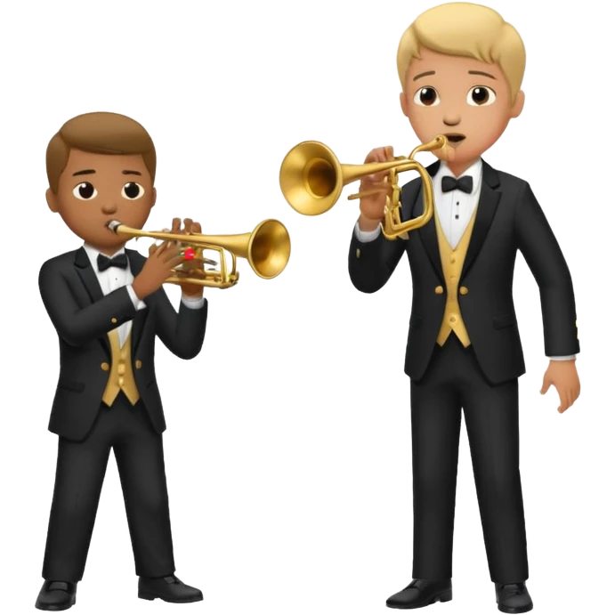 Boy with trumpet aruguing with boy with trombone emoji