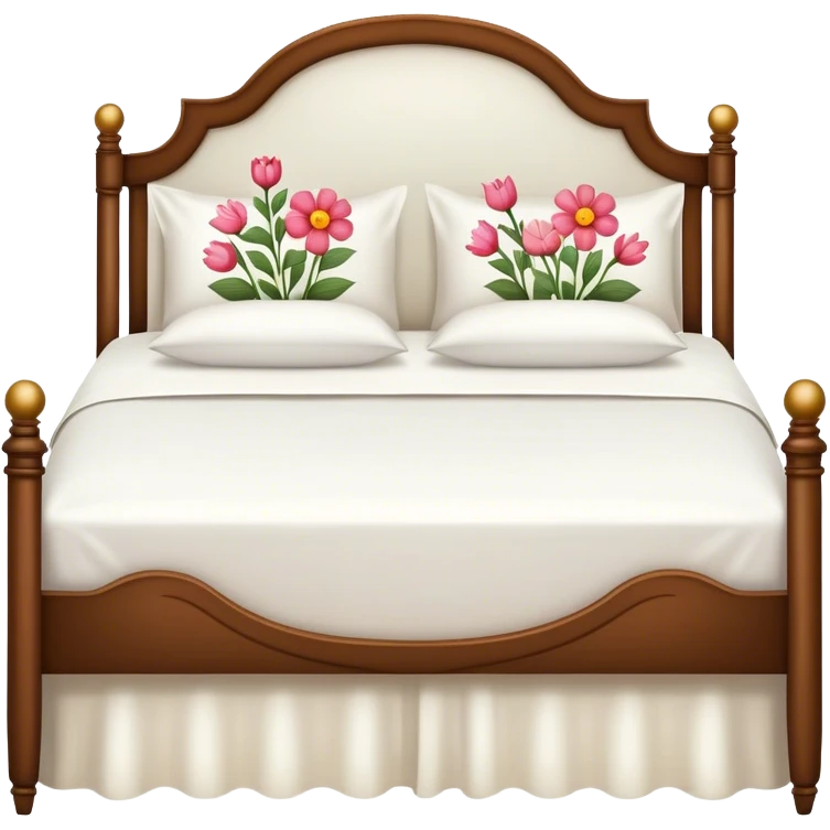 Vintage bed with flower design emoji