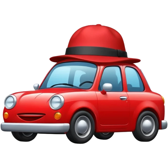 car wearing a hat emoji