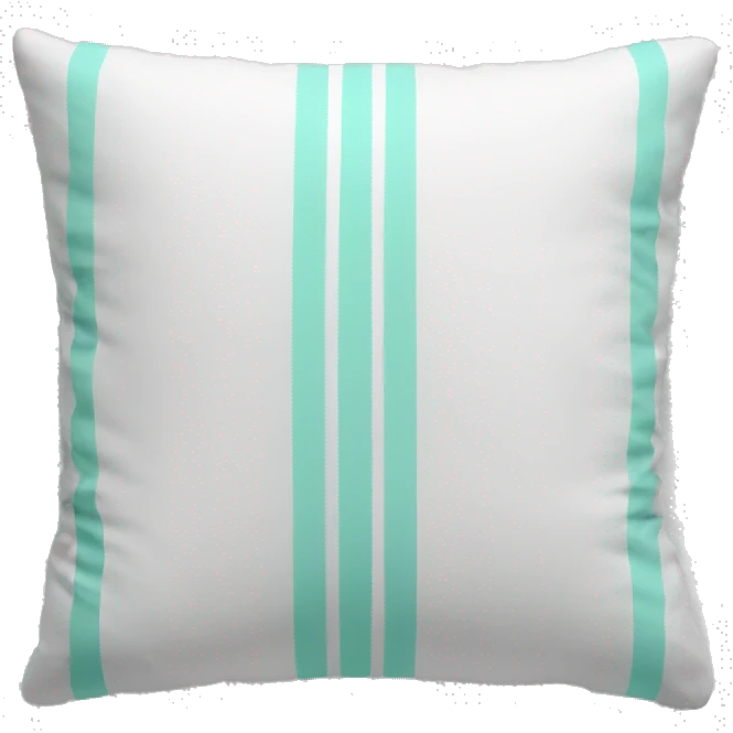 White pillow with tiffany stripe  emoji