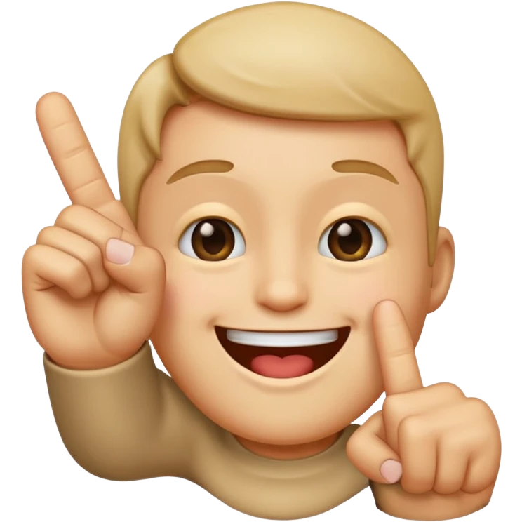 Make me an emoji that has the middle finger sticking up with a smile on there face emoji