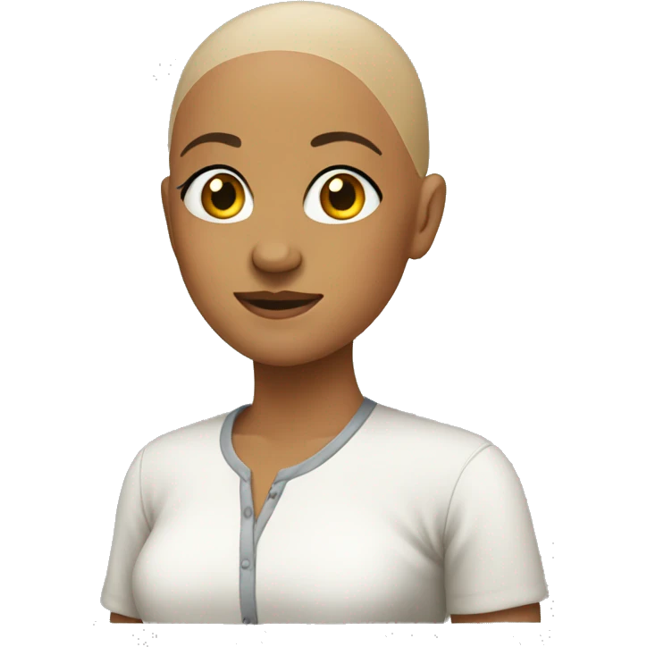 a bald women with a shirt emoji