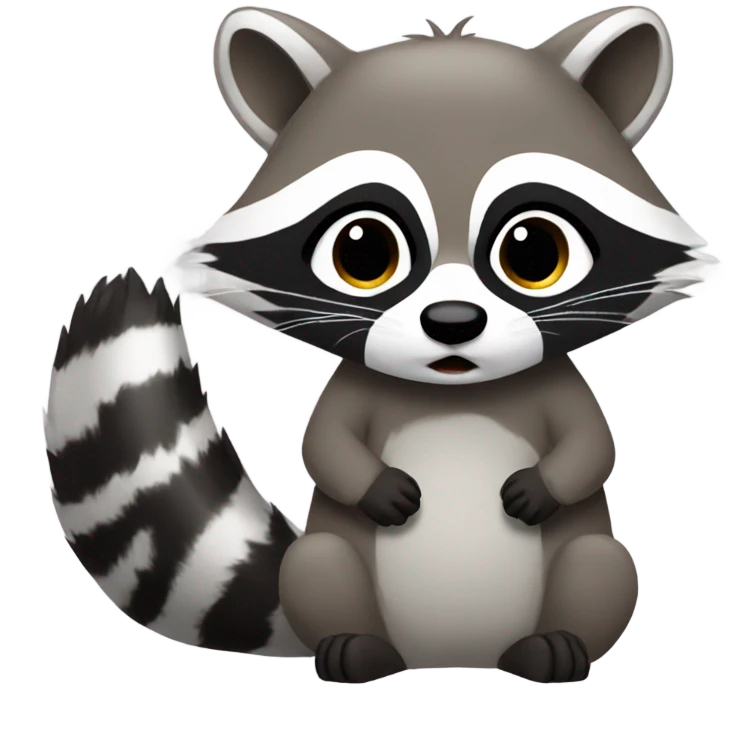 Raccoon begging for snow  emoji