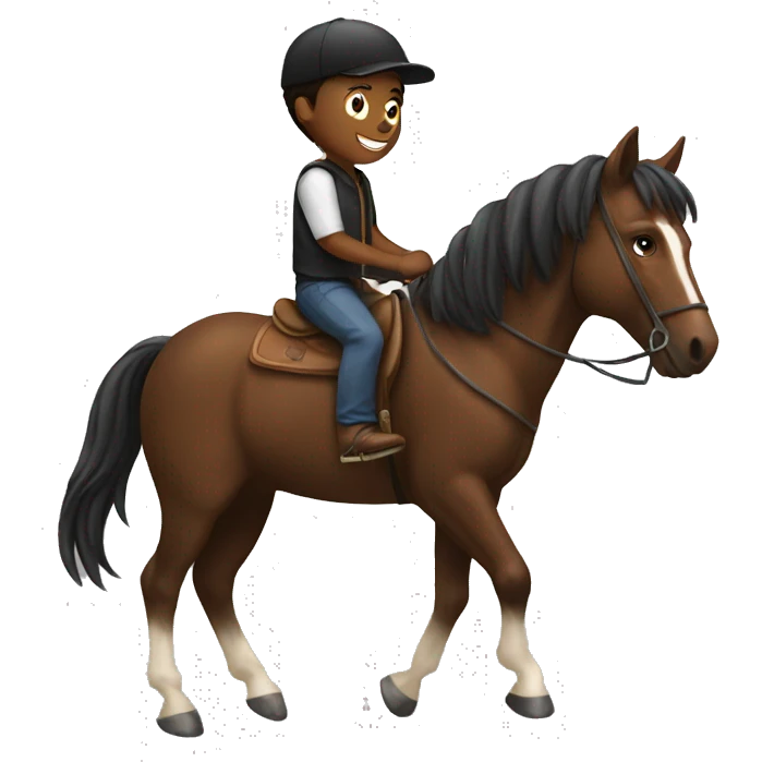 Boy riding horse emoji