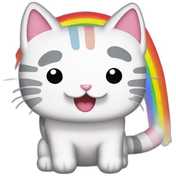 nyan cat with rainbows emoji