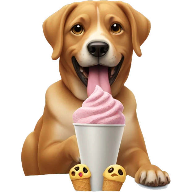 Dog eating ice cream emoji