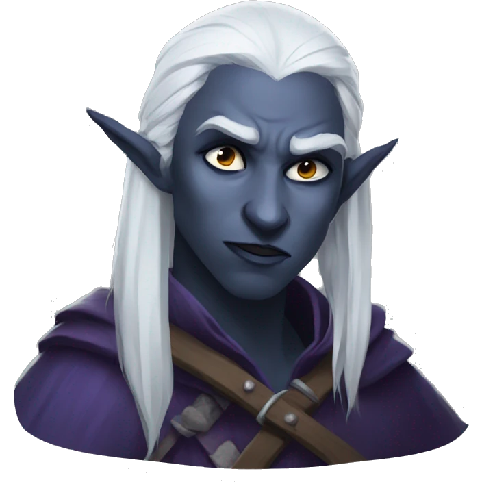 Drow bard dnd angry look emoji