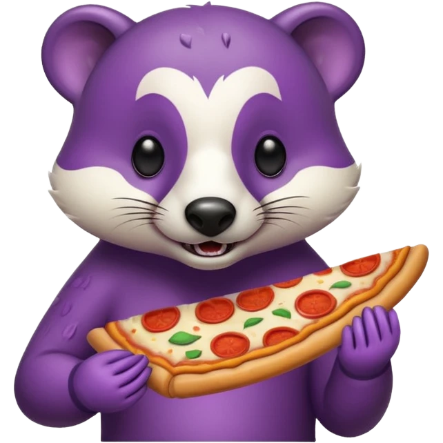 Purple Badger with pizza  emoji