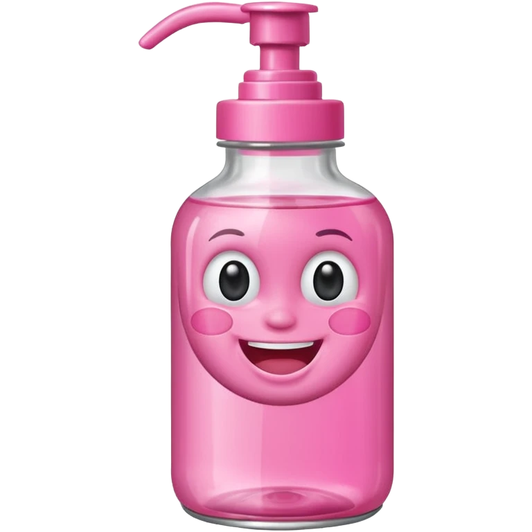 Smiling freaky baby oil bottle pink emoji