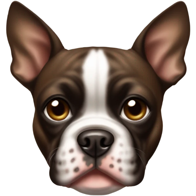 Brown brindle Boston terrier emoji