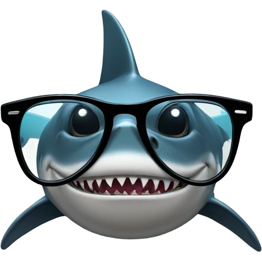 Shark with glasses emoji