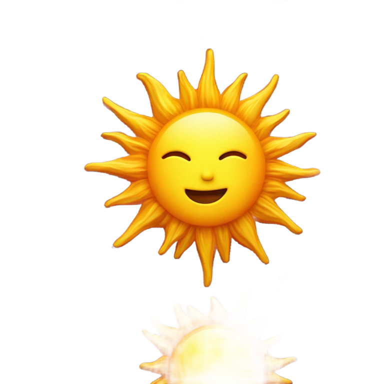 Highly realistic image of the sun emoji