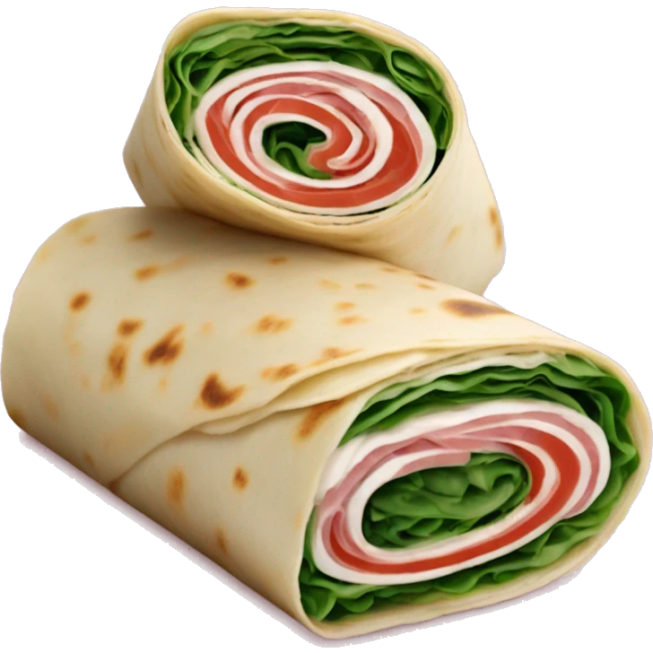 deli meat spinach cream cheese tortilla wrap emoji