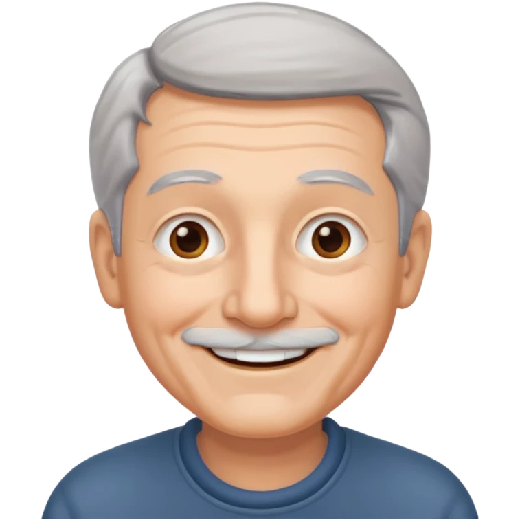 Draw me a grandfather who smiles ( without opening his mouth ) emoji