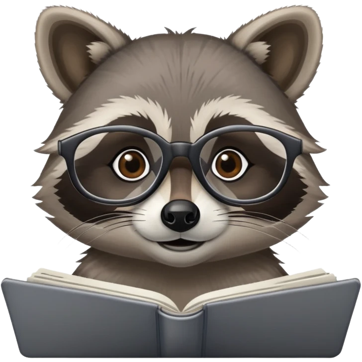 Raccoon working with data emoji
