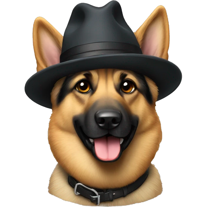 German shepered with hat emoji