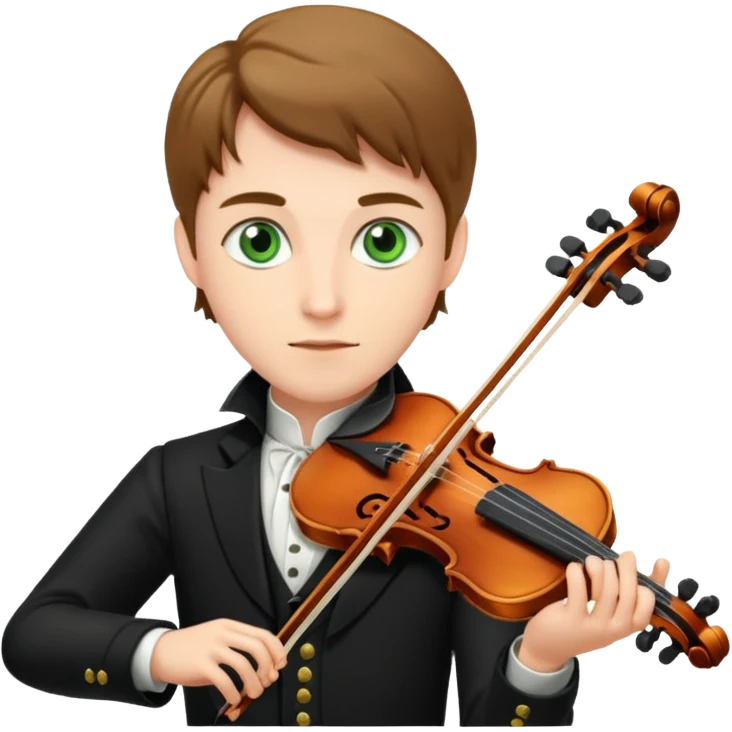 Keman çalan yeşil gözlü soylu bir adam emoji