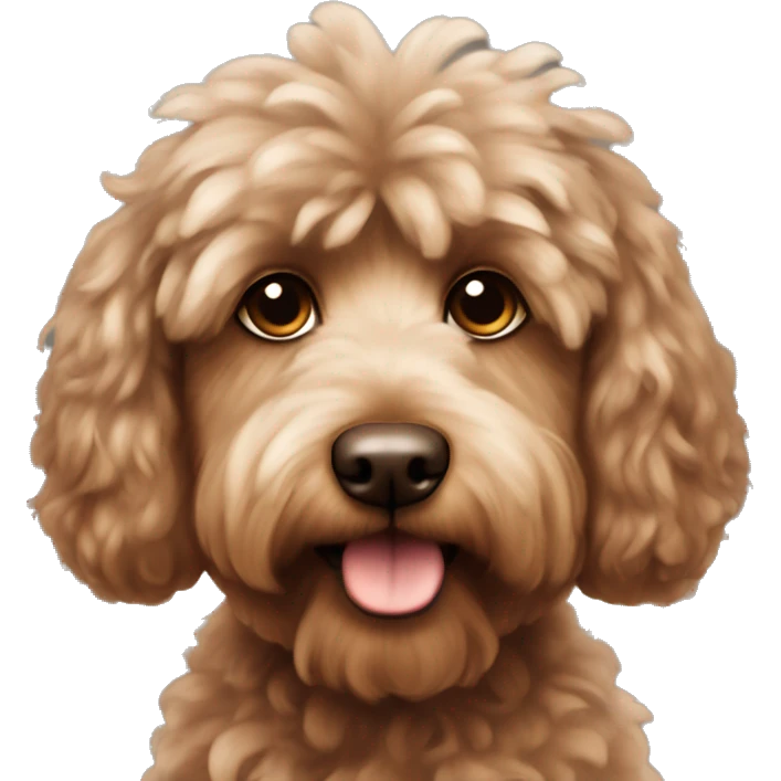 Brown fluffy cockapoo  emoji