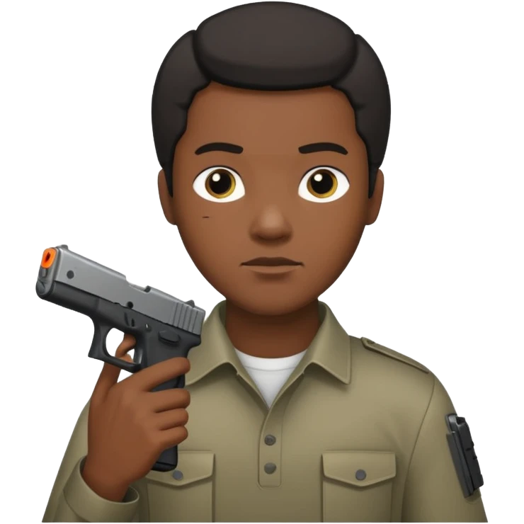 Black person with a Glock emoji