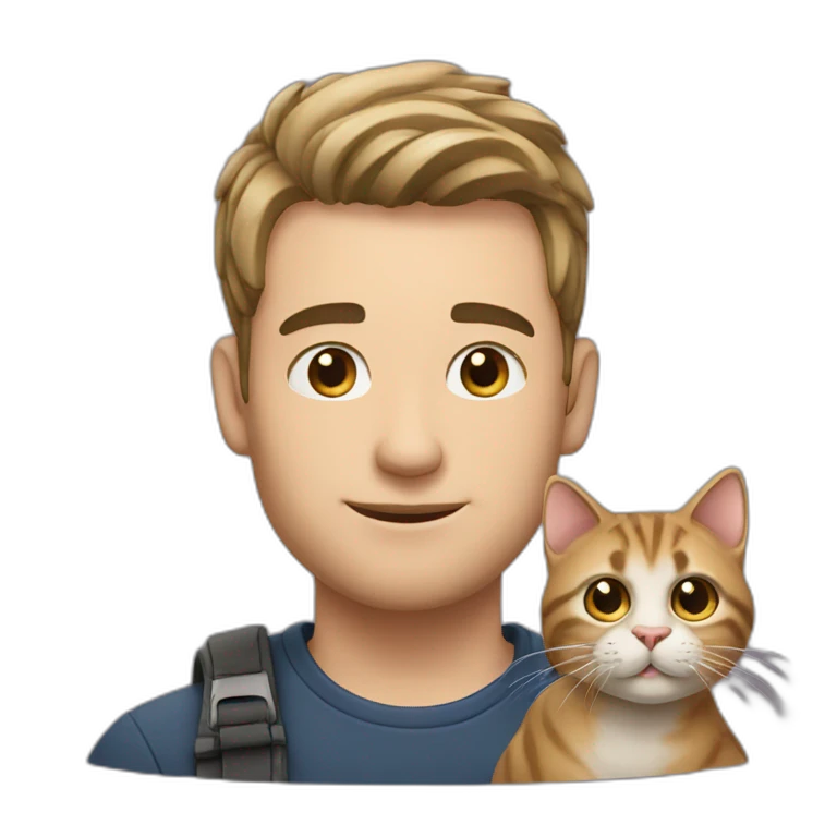 Homme avec chat emoji