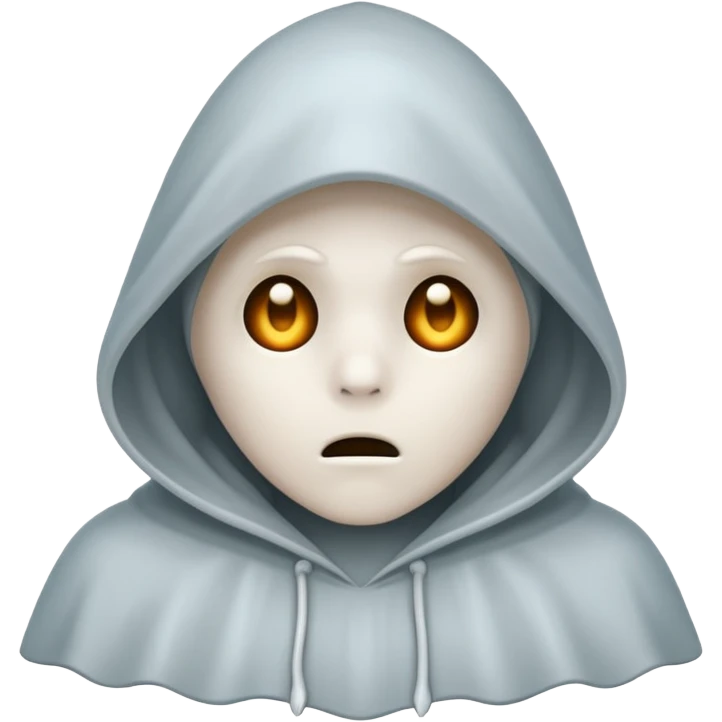 hooded ghost with worried look emoji