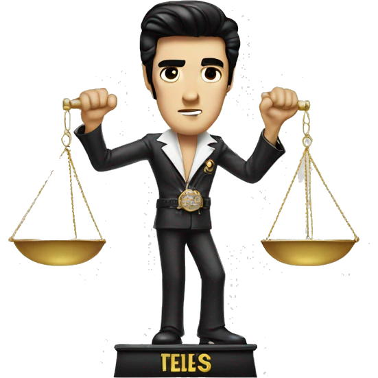 Elvis impersonator holding scales of justice  emoji