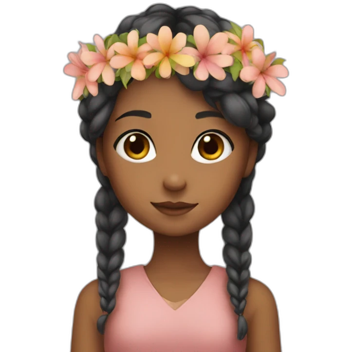 a hijibi girl with a flower crown emoji