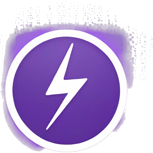 purple circle with white lines like lightning inside it emoji