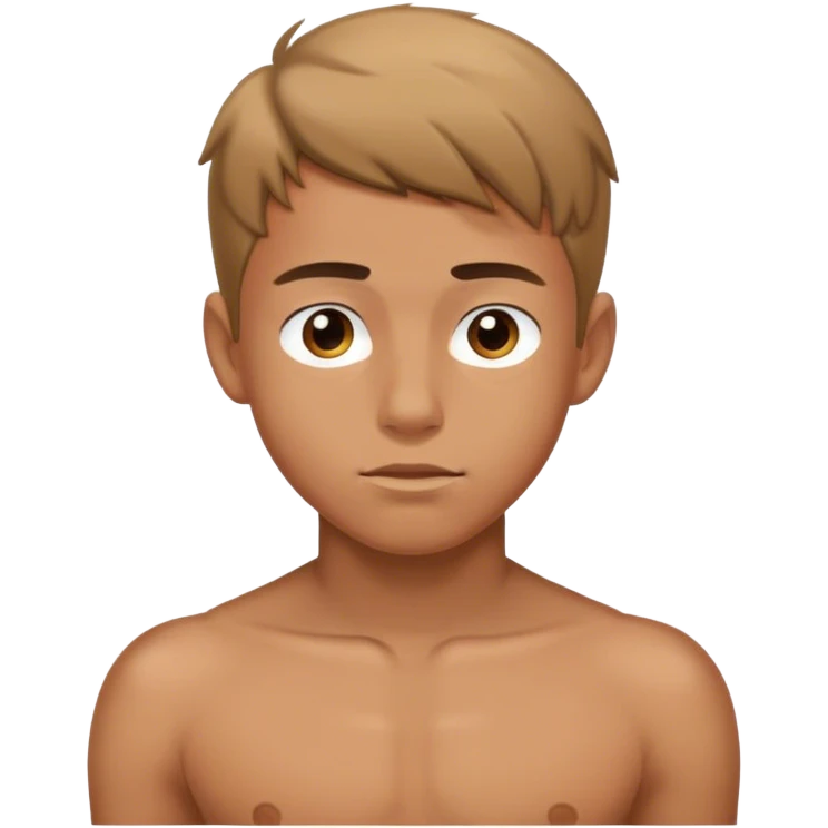  Teen m no shirt emoji