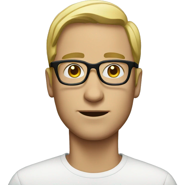 white man with glasses  emoji