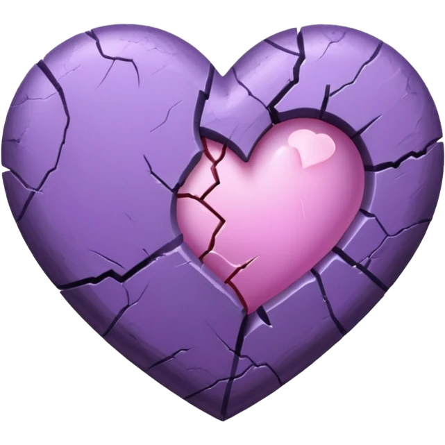 Cracked purple heart with a broken light pink heart emoji
