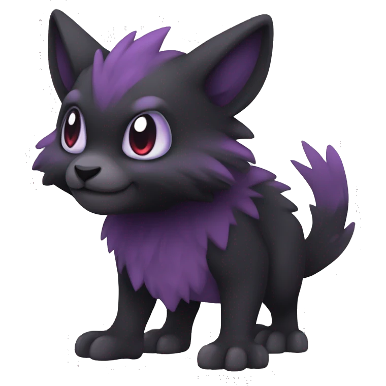 Cute cool dark black red purple animal hybrid Fakemon full body emoji