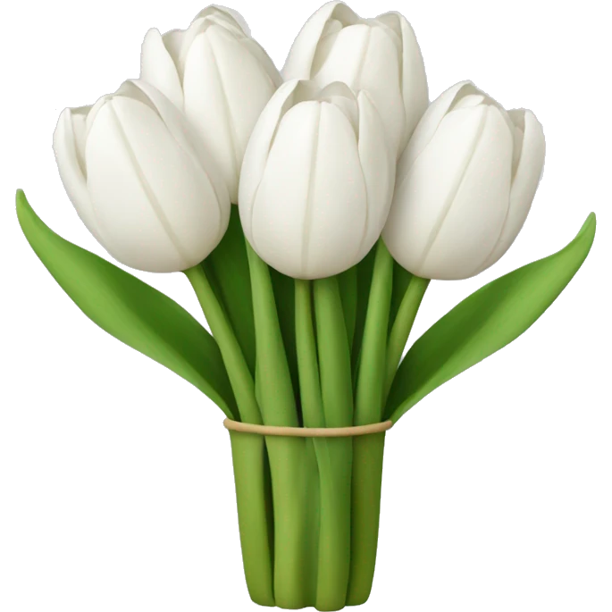 white tulip bouquet emoji