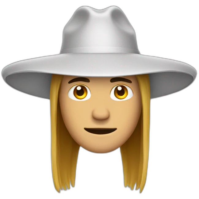 indonesian-guy-long-hair-big-hat emoji