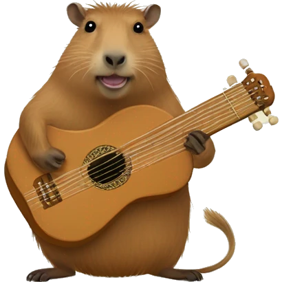 Capybara with psaltery emoji
