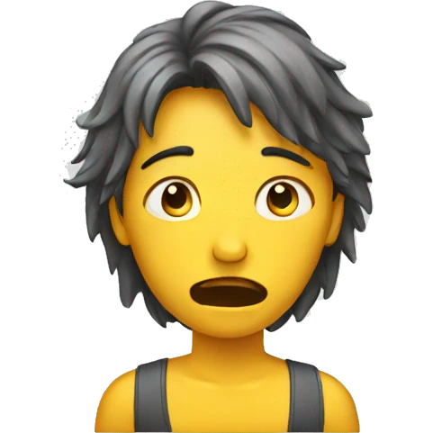 person stressing emoji