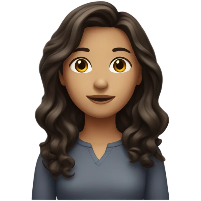 girl with dark wavy brown hair shoulder length  emoji