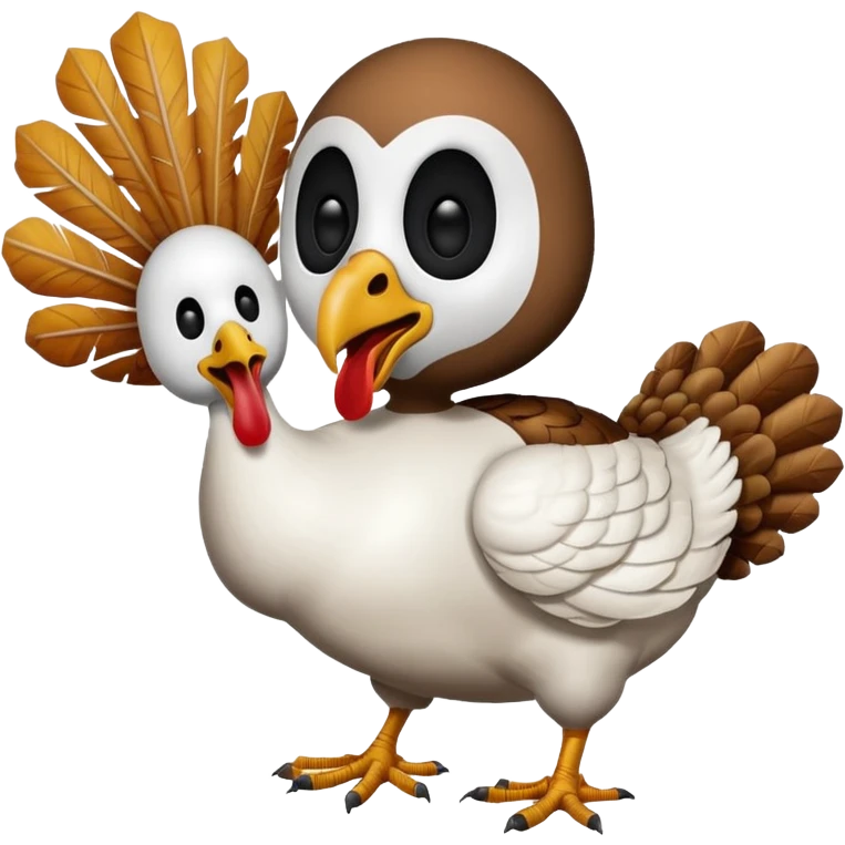 Ghost face chasing a turkey emoji