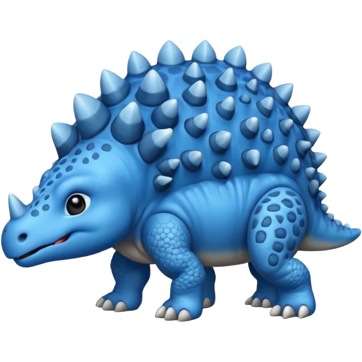 As un emoji de el dinosaurios ANQUILOSAURIO de perfil en color azul que sea bebe y tenga un efecto mas animado que sea mas animado y sin tantos picos  emoji