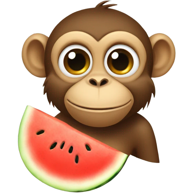 Monkey eating watermelon  emoji