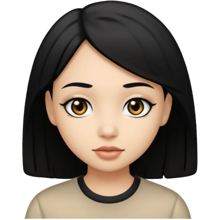 okay now change the hair and eye color to black emoji