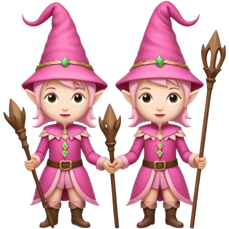 pink elves with staff emoji