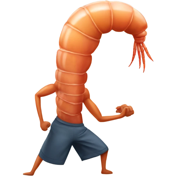 a shrimp at the gym emoji