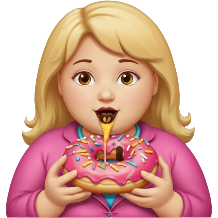 fat girl eating donuts emoji