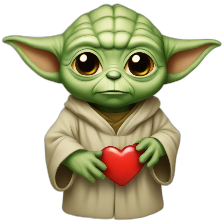 Yoda with heart emoji