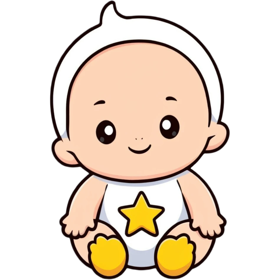 adorable baby with star-shaped accessories emoji